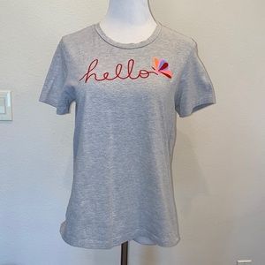 Sundry Anthro Hello Embroidered Butterfly S/S Tee size 3